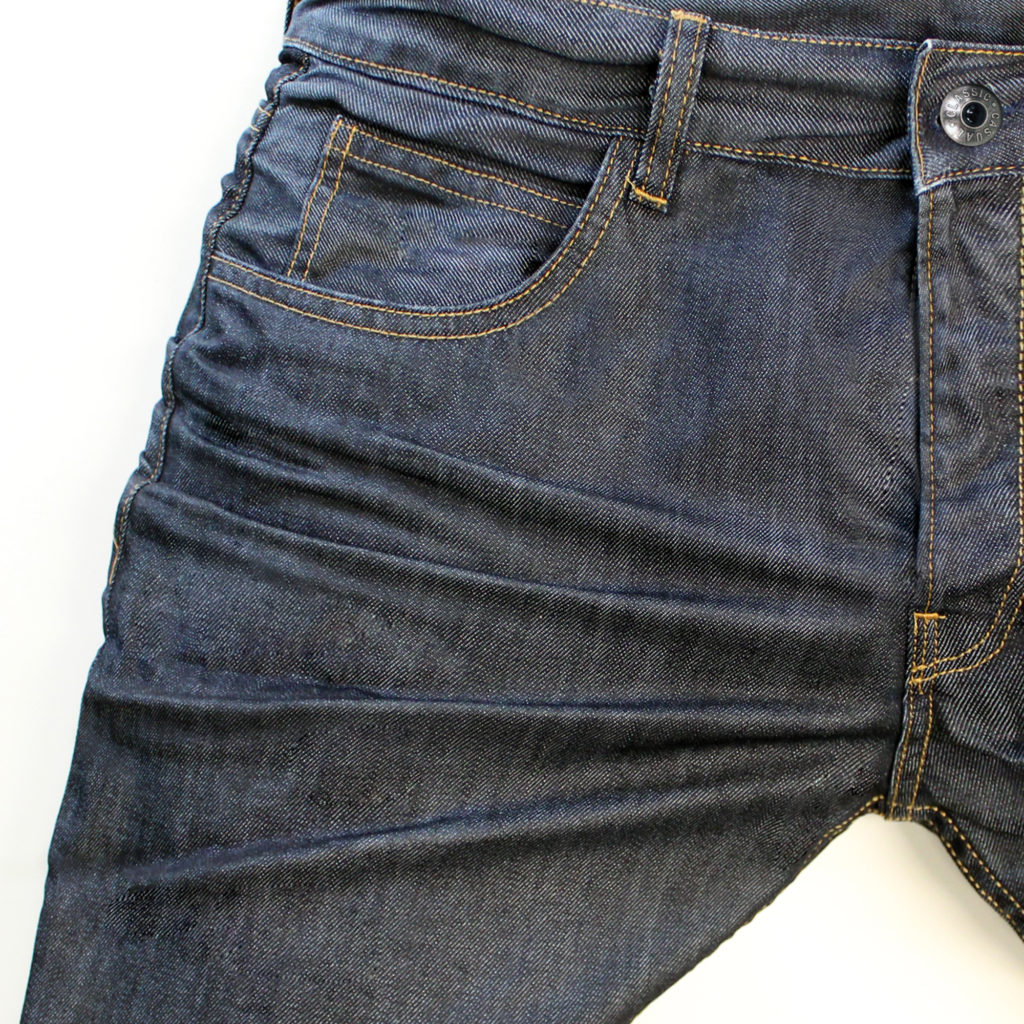3D whiskers, raw denim
