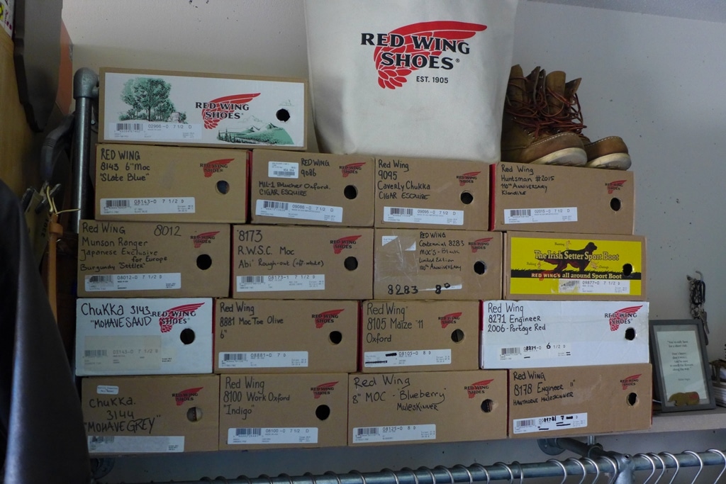 Part of Michael van Hal's Red Wing collection